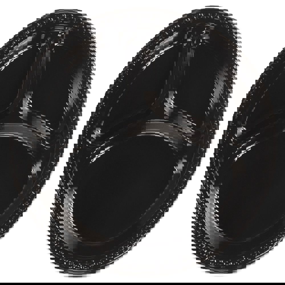 PLATE,PLAS,3COMP,10.25,BK